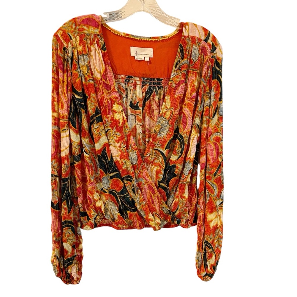 Anthropologie Adeline - Long Sleeve Surplice Top - Picture 3 of 7